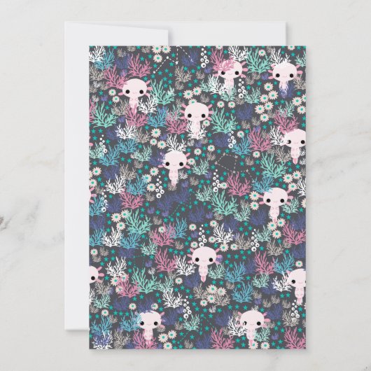 Personalisierte Axolotl-Notecards Dankeskarte (Rückseite)