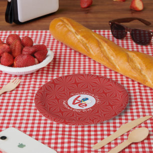 Personalisierte Azoren-Flagge Rot LOVE Pappteller
