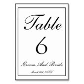 Personalisierte B&W Hochzeit Tischnummer (Vorderseite)
