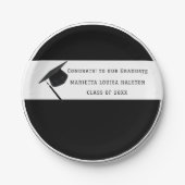 Personalisierte B&W-Klasse mit 20XX Abschluss Pappteller (Vorderseite)