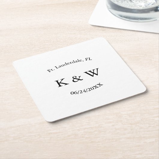 PERSONALISIERTE B & W RECHTECKIGER PAPPUNTERSETZER (angewinkelt)