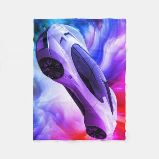 Personalisierte Babodecke mit einem eleganten Auto Fleecedecke (Vorderseite)