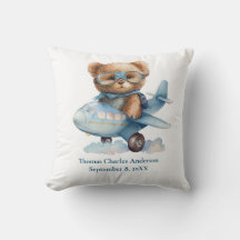 Personalisierte Baby-Bär-Flugzeug-Nursery-Dekorati