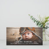 Personalisierte Baby Birth Announcement Foto Card Ankündigung (Stehend Vorderseite)