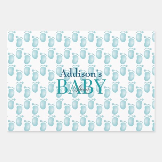 Personalisierte Baby Boy Dusche Geschenkpapier Set (Vorderseite)