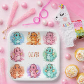 Personalisierte Baby Dragons Pappteller (Party)