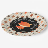 Personalisierte Baby Dusche Teller Woodland Themed (Schrägansicht)