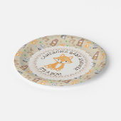 Personalisierte Baby Dusche Teller Woodland Themed (Schrägansicht)