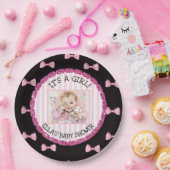Personalisierte Baby-Duschpapier-Teller rosa Bogen Pappteller (Party)