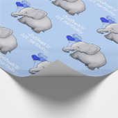 Personalisierte Baby-Elefant-1. Geschenkpapier (Ecke)