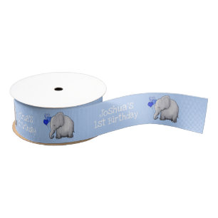 Personalisierte Baby-Elefant-1. Ripsband