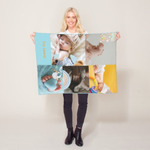 Personalisierte Baby-Foto- und Namens-Fleece-Decke Fleecedecke