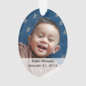 Personalisierte Baby-Foto-Verzierung Ornament (Rückseite)