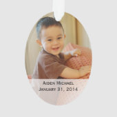 Personalisierte Baby-Foto-Verzierung Ornament (Rückseite)