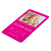 personalisierte Baby-Geburtsanzeigen Magnet (Linke Seite)