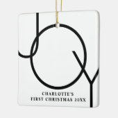 Personalisierte Baby Girl's First Christmas Foto Keramikornament (Links)