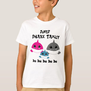 Personalisierte Baby-Haifisch-Familie T-Shirt