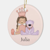 Personalisierte Baby-Mädchen-Verzierung Keramikornament (Links)