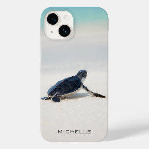 Personalisierte Baby-Meerschildkröten-Strandreise Case-Mate iPhone 14 Hülle