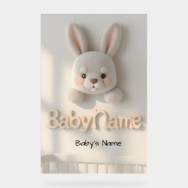 Personalisierte Baby-Namens-Wandkunst – Süße Tierk Acrylschild