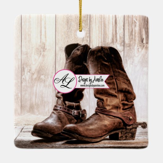 Personalisierte Baby Ornament Stiefel Landrost (Rückseite)