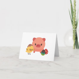 Personalisierte Baby-Piglet-und-Küken-Karte (Hühnc Karte