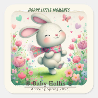 Personalisierte Baby Shower Aufkleber Hase