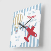 Personalisierte Baby- und Kindersäulenhalle Quadratische Wanduhr (Winkel)