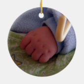 Personalisierte Baby-Verzierung Keramikornament (Hinten)