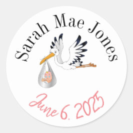 Personalisierte Babyaufkleber Runder Aufkleber