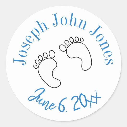 Personalisierte Babyaufkleber Runder Aufkleber (Vorderseite)