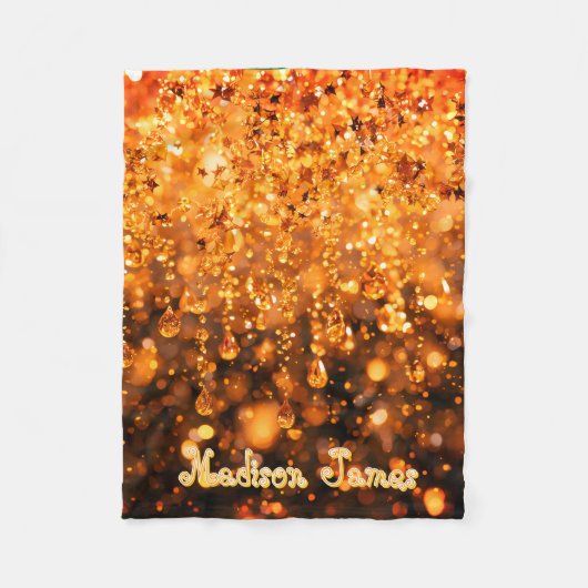 Personalisierte Babydecke mit goldenem falschen Gl Fleecedecke (Vorderseite)