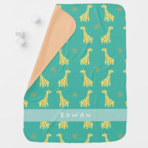 Personalisierte Babydecke mit lächelndem Giraffen 