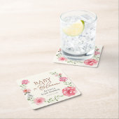 Personalisierte Babydusche bevorzugt Baby in Blüte Rechteckiger Pappuntersetzer (Vor Ort)