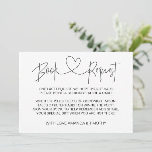 Personalisierte Babydusche Buchkarten Einladung (Stehend Vorderseite)