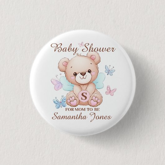 Personalisierte Babydusche Button (Vorderseite)