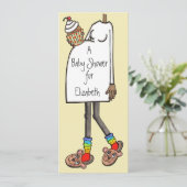 Personalisierte Babydusche Dark Skin Tone Einladung (Stehend Vorderseite)