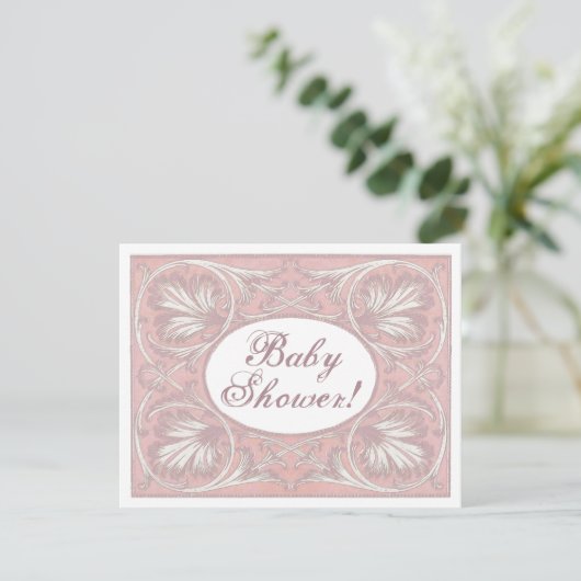 Personalisierte Babydusche einlädt, Vintager Dusch Einladung (Stehend Vorderseite)