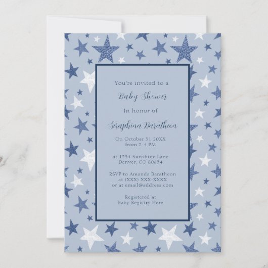 Personalisierte Babydusche für Navy & White Winter Einladung (Vorderseite)