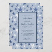 Personalisierte Babydusche für Navy & White Winter Einladung (Vorne/Hinten)