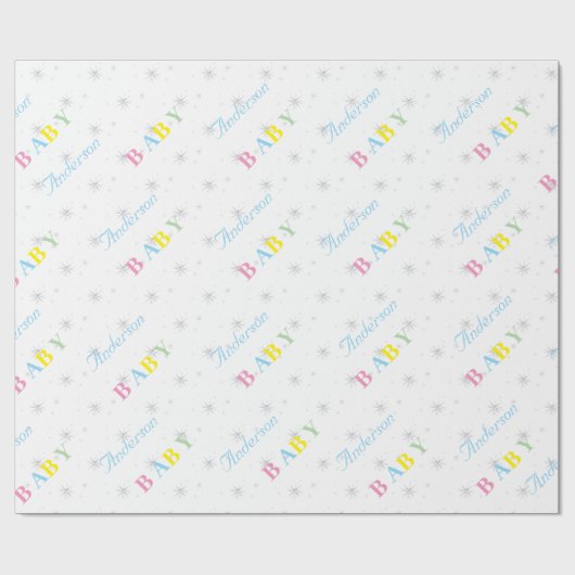 Personalisierte Babydusche Geschenkpapier (Flach)