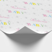 Personalisierte Babydusche Geschenkpapier (Ecke)