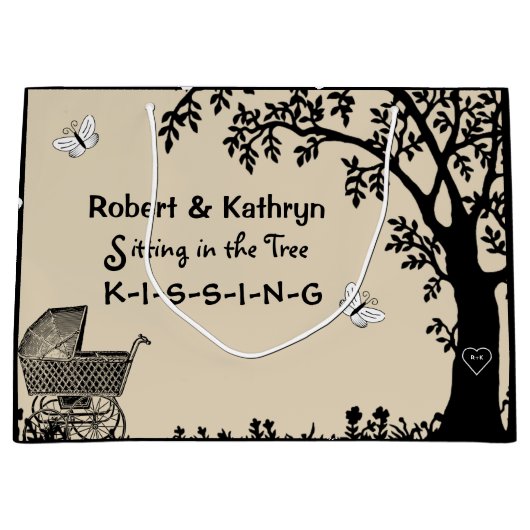 Personalisierte Babydusche Große Geschenktüte (Vorderseite)