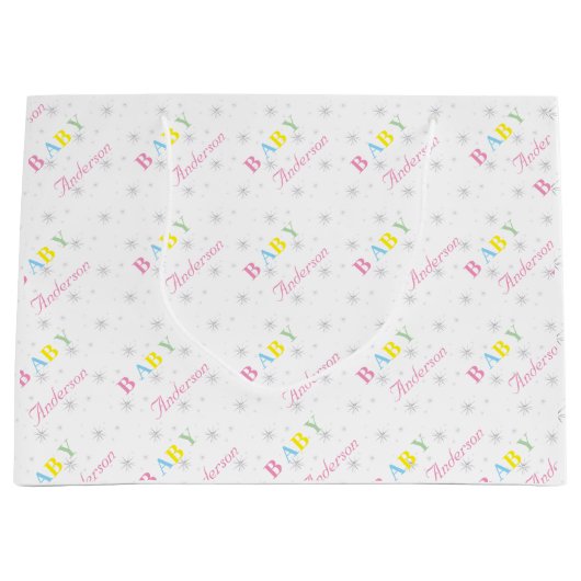 Personalisierte Babydusche Große Geschenktüte (Vorderseite)