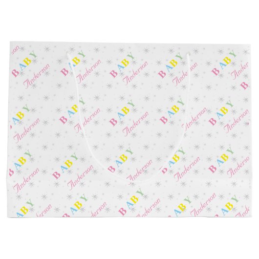 Personalisierte Babydusche Große Geschenktüte (Rückseite)