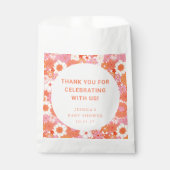 Personalisierte Babydusche Korallenblüte Floral Re Geschenktütchen (Vorderseite)