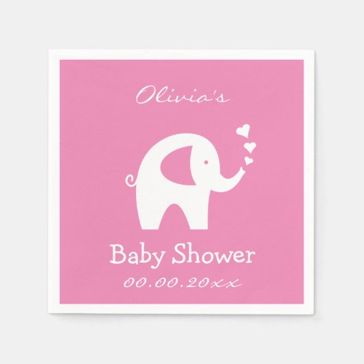 Personalisierte Babydusche mit Elefant Serviette (Vorderseite)