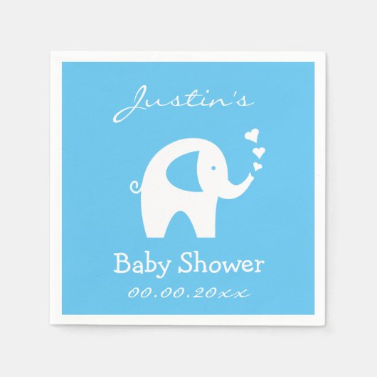 Personalisierte Babydusche mit Elefant Serviette (Vorderseite)