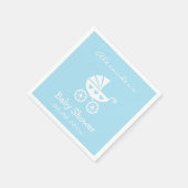 Personalisierte Babydusche mit Kutsche Serviette (Ecke)