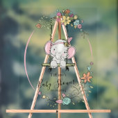 Personalisierte Babydusche mit Niedlichem Elefant Acrylschild (Neutral)